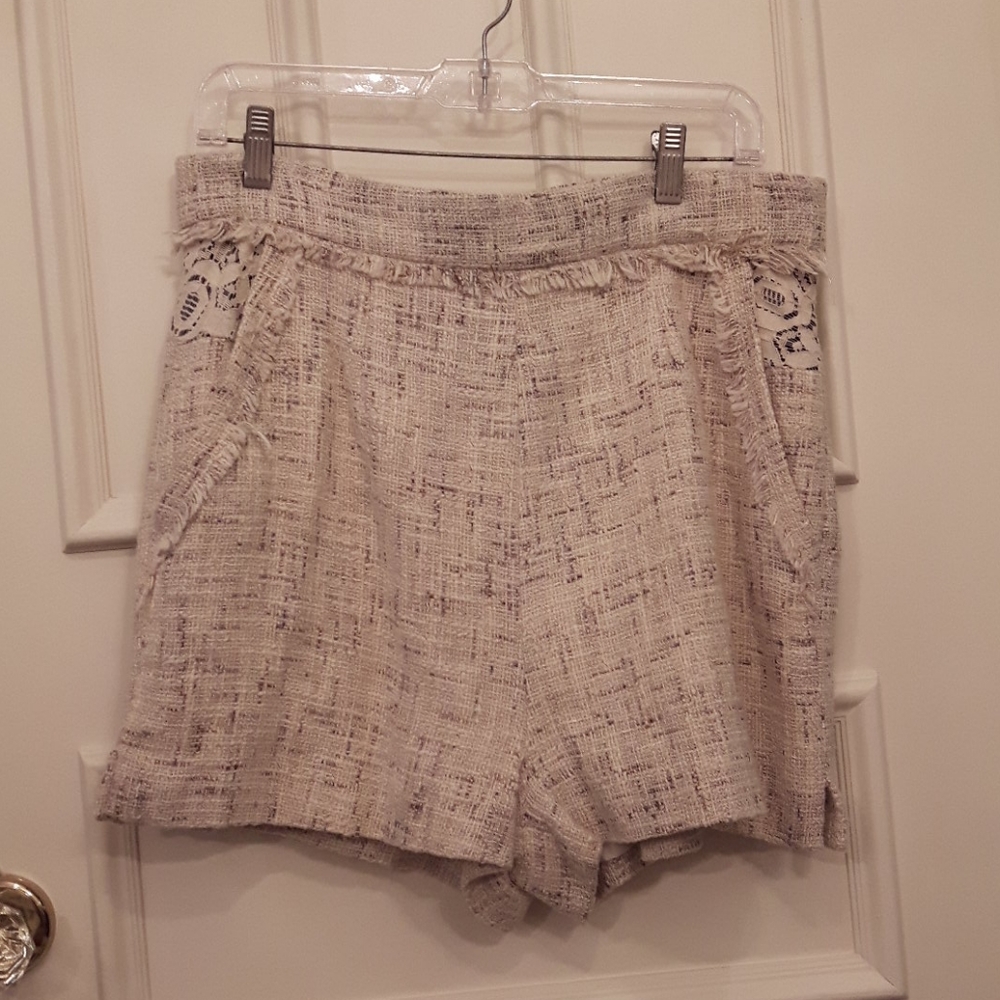 🛍️ tweed and lace high waisted shorts